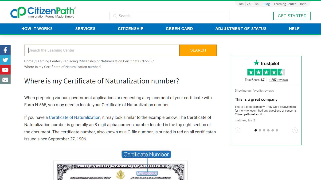 Certificate of Naturalization Number Explained | CitizenPath